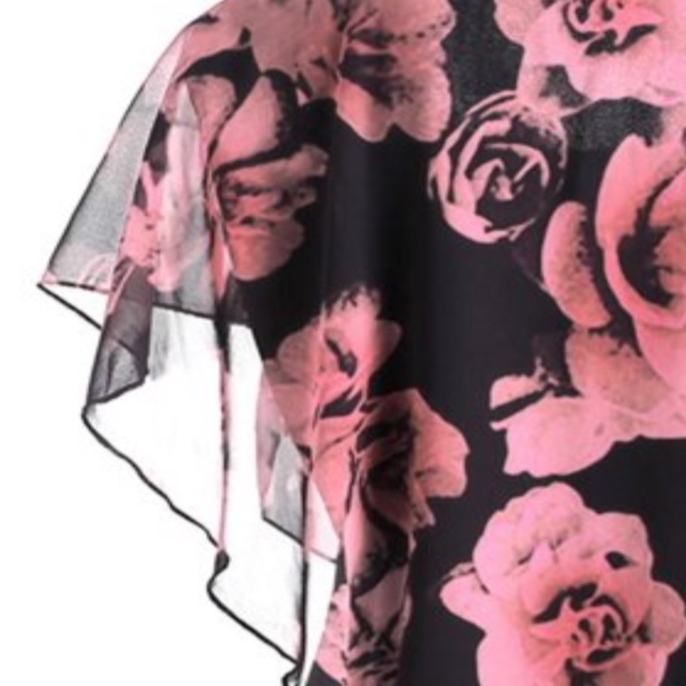 Women’s Elegant Rose Overlay Capelet Dress !! - Picture 10 of 12